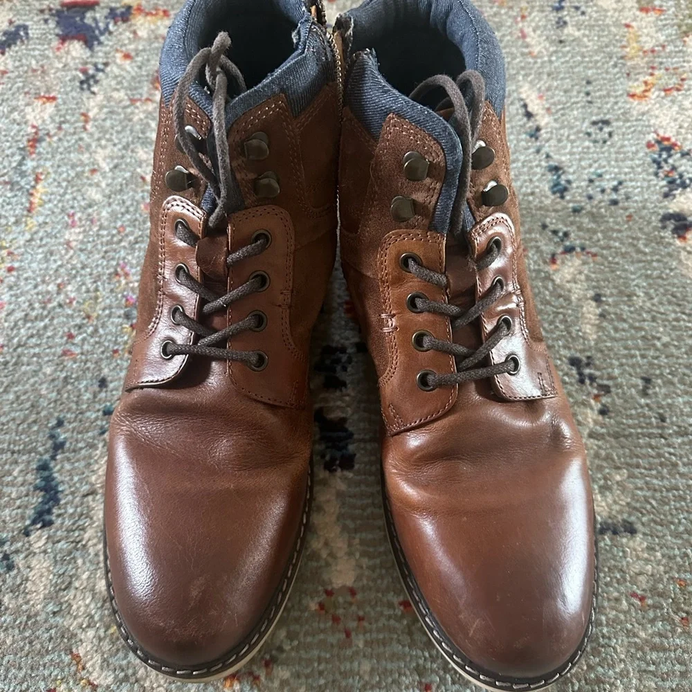 Crown Vintage Men's Brown Leather Lace-Up Boots